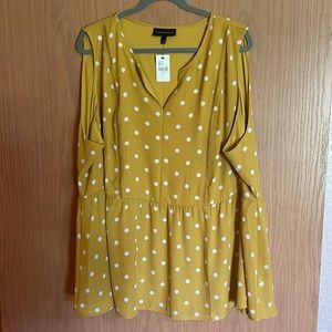 Lane Bryant Sleeveless V-neck Peplum Blouse (NWT)